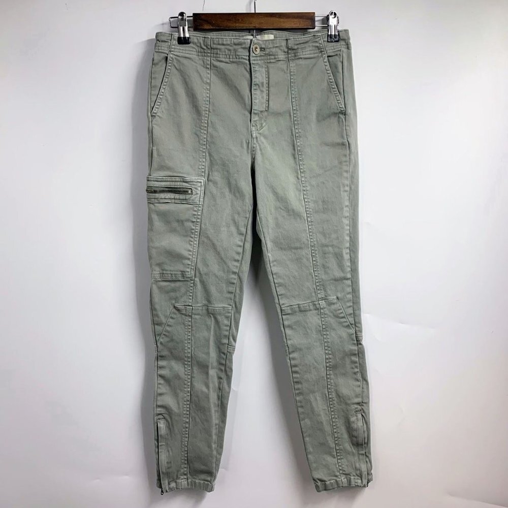 Anthropologie‎ Women's Jefferson Cotton Stretch Moto Cargo Pants Size 28